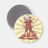 Sock Monkey Pizza Magneet (Voorkant / Achterkant)