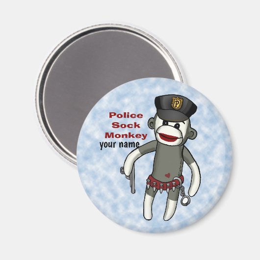 Sock Monkey Police magneet (Voorkant / Achterkant)