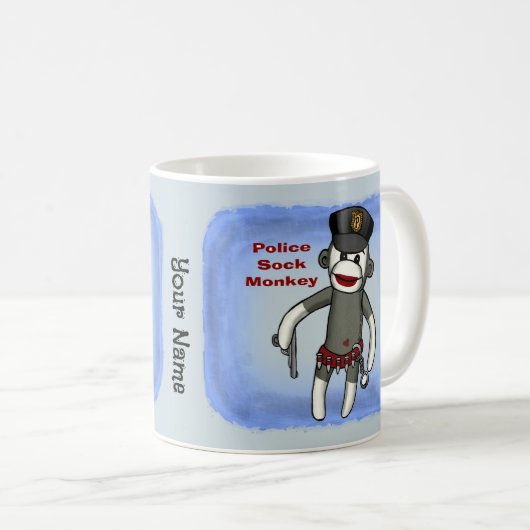 Sock Monkey Police Mok (Voorkant rechts)