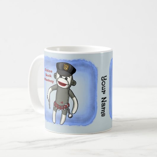 Sock Monkey Police Mok (Voorkant links)