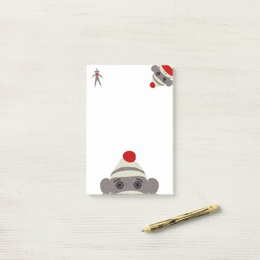 Sock Monkey Post-it® Notes (Op bureau)