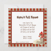 Sock Monkey, Red Wagon, Jongen Aankondiging (Achterkant)