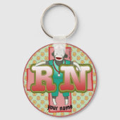 Sock Monkey RN Nurse Sleutelhanger (Voorkant)