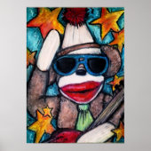 Sock Monkey Rock Star Poster (Voorkant)