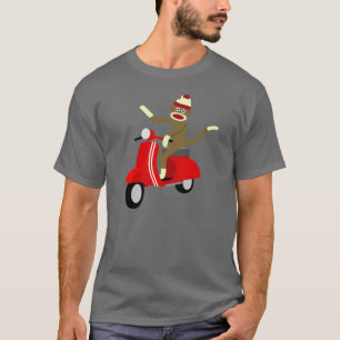Sock Monkey Scooter T-shirt