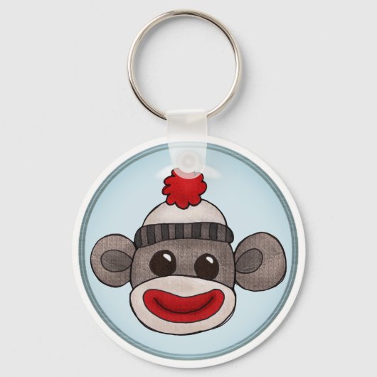 Sock Monkey Sleutelhanger (Voorkant)