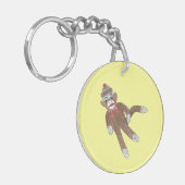 Sock Monkey-Sleutelhanger Sleutelhanger (Voorkant Links)