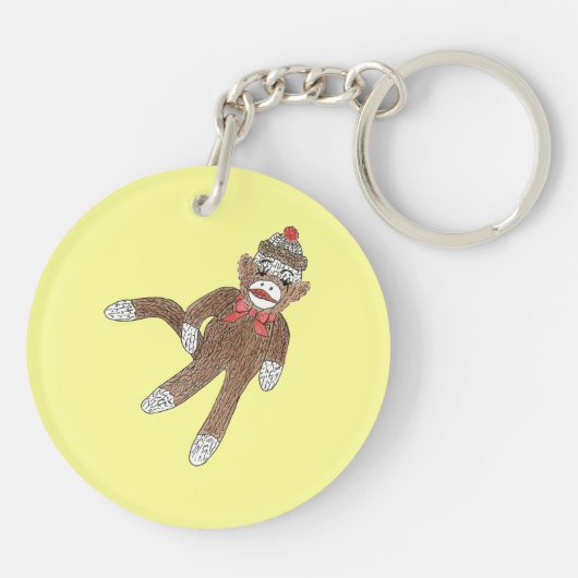 Sock Monkey-Sleutelhanger Sleutelhanger (Achterkant)