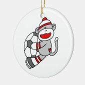 Sock Monkey Soccer T shirten en cadeaus Keramisch Ornament (Links)
