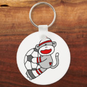 Sock Monkey Soccer T shirten en cadeaus Sleutelhanger (Voorkant)
