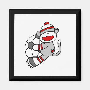 Sock Monkey Soccer Tshirts en Gifts Magneet