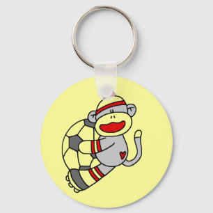 Sock Monkey Soccer Tshirts en Gifts Sleutelhanger