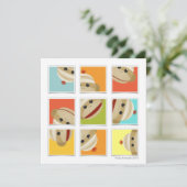 Sock Monkey Socks Blocks Square Invitation Kaart (Staand voorkant)