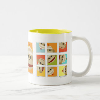 Sock Monkey Socks Blocks van Kelly Schwark Tweekleurige Koffiemok
