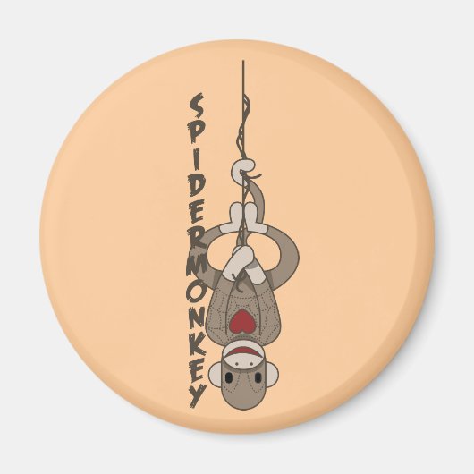 Sock Monkey Spider Monkey Magnet Locker Magneet (Voorkant)