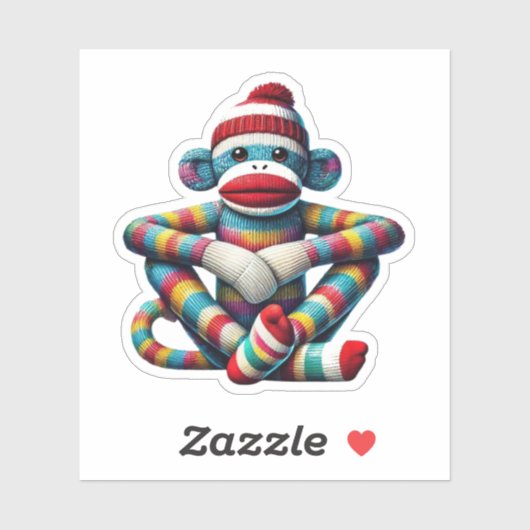 Sock Monkey Sticker (Vel)