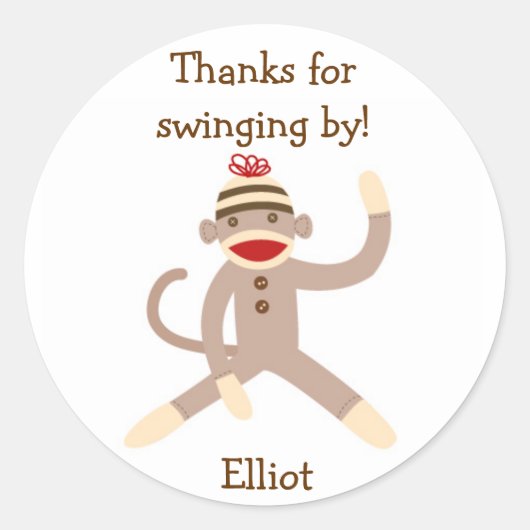 Sock Monkey Stickers Label (Voorkant)