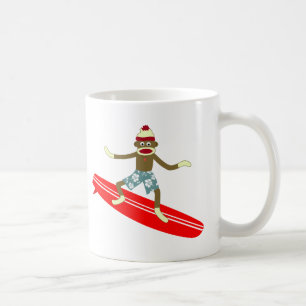 Sock Monkey Surfer Koffiemok