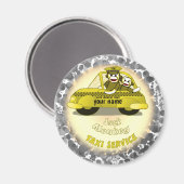Sock Monkey Taxi magneet (Voorkant / Achterkant)