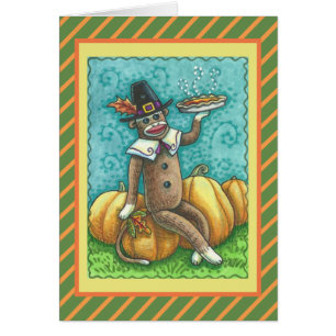 SOCK MONKEY THANKSGIVING WENSKAART Verse