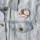 Sock Monkey Theepot pin knop Ronde Button 5,7 Cm (In situ)