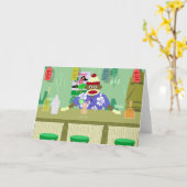 Sock Monkey Tiki Bar Kaart (Gele Bloem)
