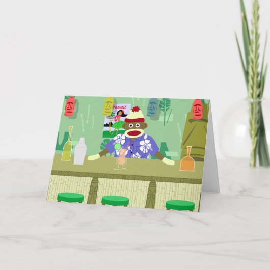 Sock Monkey Tiki Bar Kaart (Voorkant)