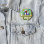 Sock Monkey Tiki Bar Ronde Button 5,7 Cm (In situ)