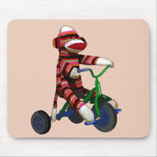 Sock Monkey Tricycle Muismat