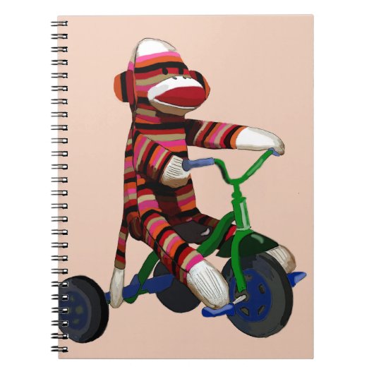 Sock Monkey Tricycle Notitieboek (Voorkant)