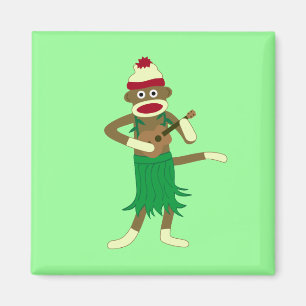 Sock Monkey Ukulele Magneet
