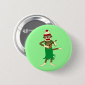 Sock Monkey Ukulele Ronde Button 5,7 Cm (Voorkant /achterkant)
