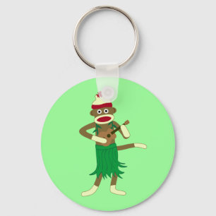 Sock Monkey Ukulele Sleutelhanger