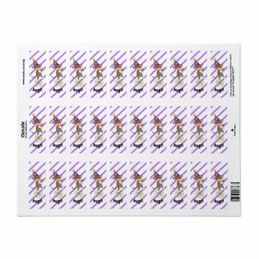 Sock Monkey Unicycle Wiel Knuffels Planner Label (Full Sheet)