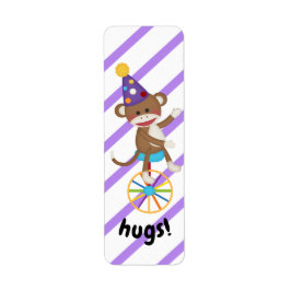 Sock Monkey Unicycle Wiel Knuffels Planner Label
