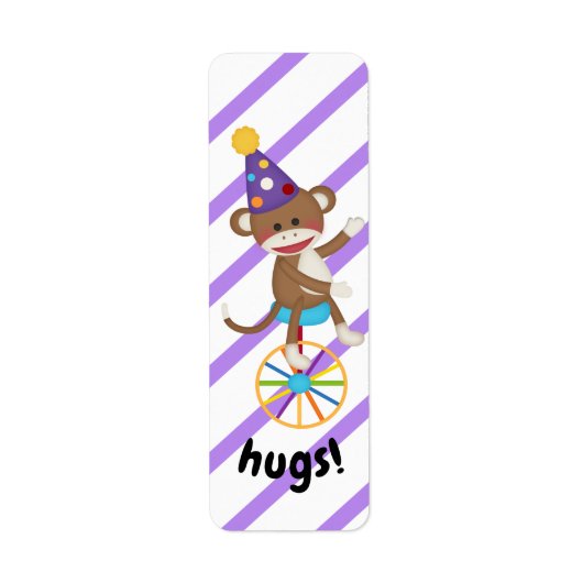 Sock Monkey Unicycle Wiel Knuffels Planner Label (Voorkant)