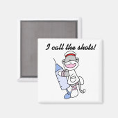 Sock Monkey verpleegster ik noem de showcadeautjes Magneet (Voorkant / Achterkant)