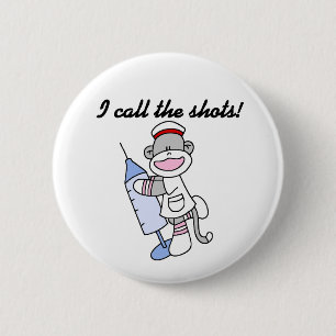 Sock Monkey verpleegster ik noem de showcadeautjes Ronde Button 5,7 Cm