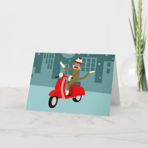 Sock Monkey Vespa Scooter Kaart