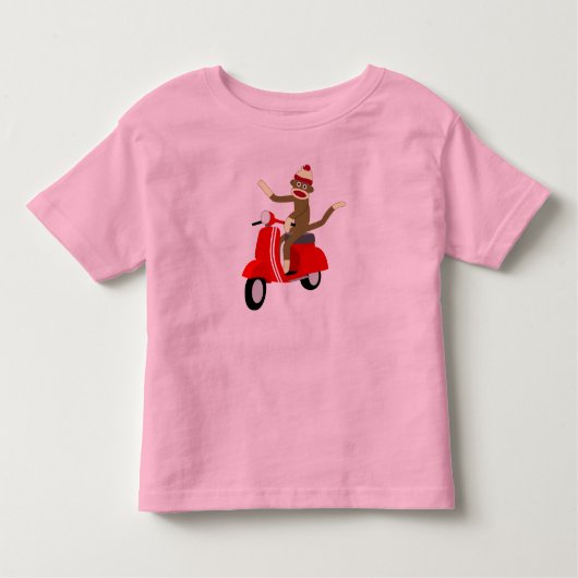 Sock Monkey Vespa Scooter Kinder Shirts (Voorkant)