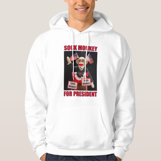 Sock Monkey voor President Hoodie (Voorkant)