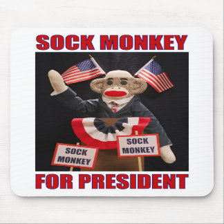 Sock Monkey voor President Mousepad Muismat