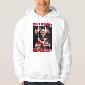 Sock Monkey voor President wit Hoodie