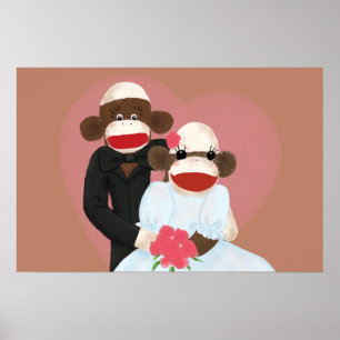 Sock Monkey Wedding (Bowty & Violet) Poster