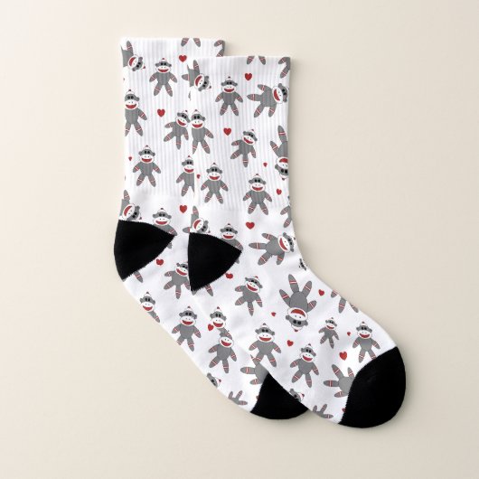 Sock Monkeys avec Red Hearts Motif (Paire)