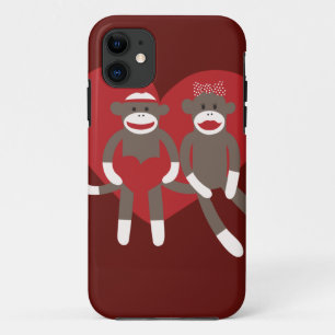 Sock Monkeys in Love Hearts Valentijnsdag Gifts iPhone 11 Hoesje