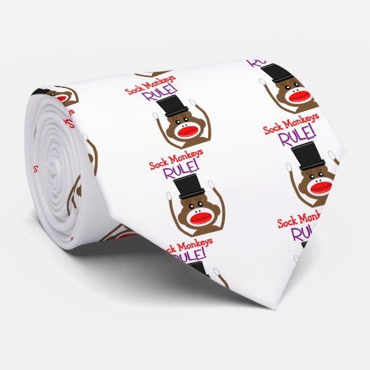 Sock Monkeys RULE Stropdas (Opgerold)