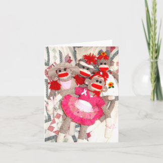 Sock Monkeys voor de Cure Bunch of Friends Kaart