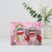 Sock Monkeys voor het Cure Two Friends Briefkaart (Staand voorkant)
