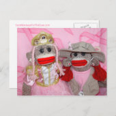 Sock Monkeys voor het Cure Two Friends Briefkaart (Voorkant / Achterkant)